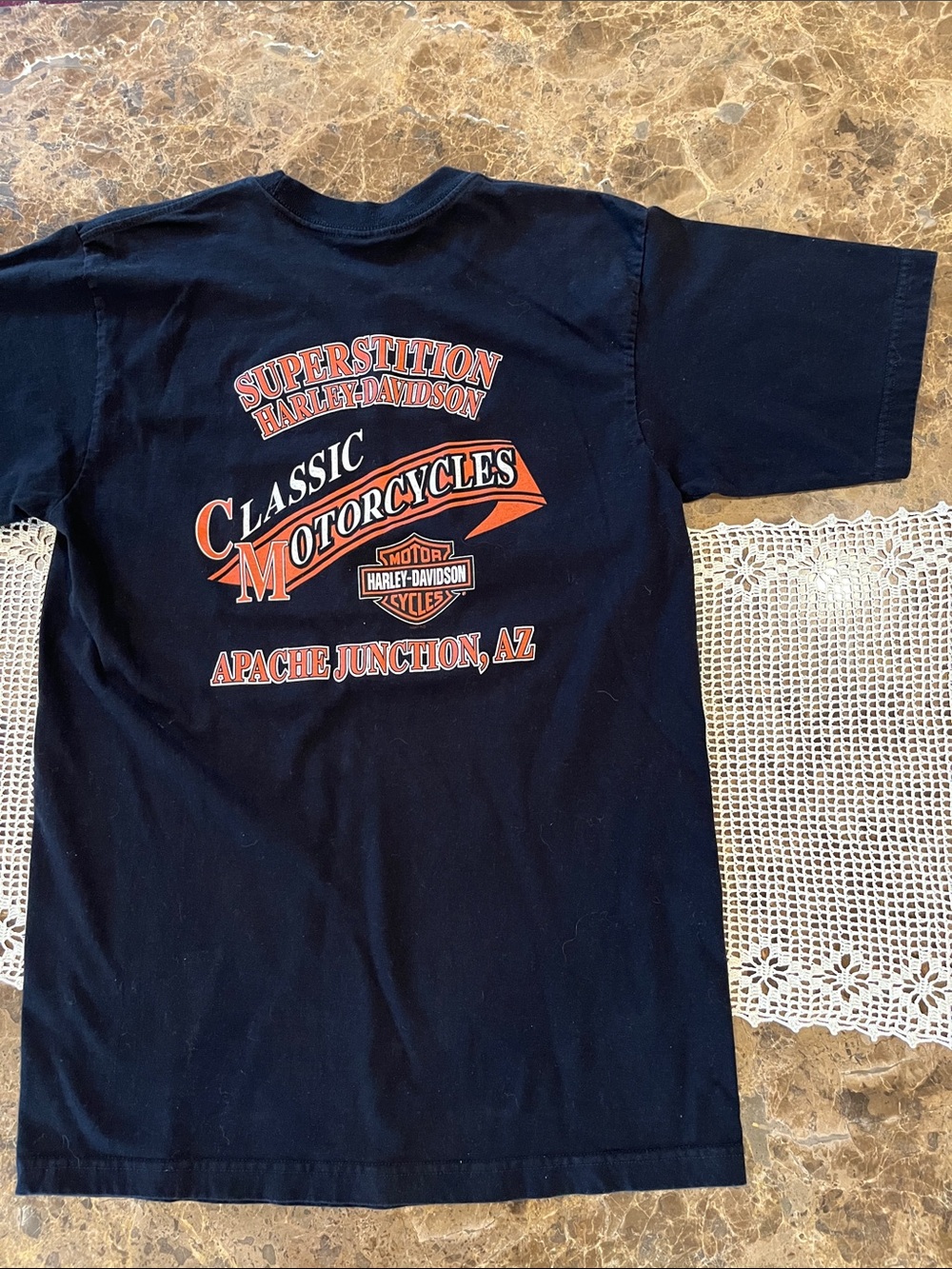 Harley-Davidson Apache Junction, AZ 2007 Black Graphic T-Shirt L 100% Cotton